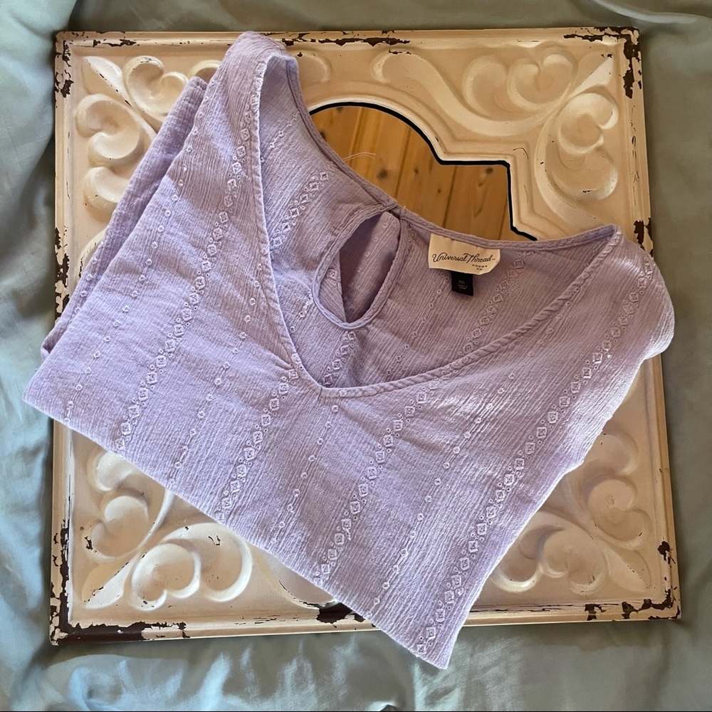 Universal Threads Cropped V-Neck with Bell Sleeves